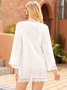 V Neck Women Summer Dresses Shift Beach Casual Solid Dresses