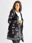 JFN Cotton blended long sleeve printed cardigan coat