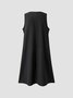 Casual Plain V-neck Sleeveless Dress