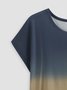 JFN Round Neck Gradient Casual T-Shirt/Tee