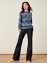 Autumn/winter women casual geometric loose print Streewear long sleeve Sweatshirt