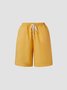 Women Lace Up Elastic Waistband Shorts Cotton Bloomers