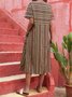 Short Sleeve Printed Casual Weaving Dress
