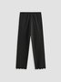 Beach daily basic plain color patterned elastic waist high elastic burnt flower Pants