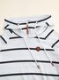 Stripped Half-zip Hoodie