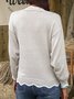 JFN Scallop Neck Solid Causal Sweater