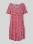 JFN V Neck Floral Beach Vacation Casual Mini Smock Dress