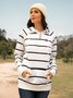 Stripped Half-zip Hoodie