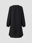Crew Neck Black Women Summer Dresses Shift Daily Casual Plain Dresses