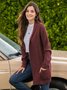 Plus Size Casual Pockets Knitted Long Sleeve Solid Jacket