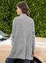 Plus Size Casual Pockets Knitted Long Sleeve Solid Jacket
