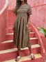 Short Sleeve Printed Casual Weaving Dress