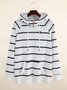 Stripped Half-zip Hoodie