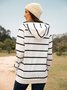 Stripped Half-zip Hoodie