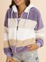 Colorblock Zip Sherpa Hoodie