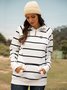 Stripped Half-zip Hoodie