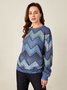 Autumn/winter women casual geometric loose print Streewear long sleeve Sweatshirt