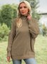Casual Solid Turtleneck Long Sleeve Sweater