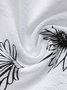 Women's Loose Casual Baggy Linen & Cotton Daisy Floral Pant 