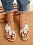 JFN    White  Lace  Flower  Wedding  Women's  flip flops Sandals