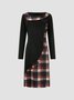 Casual Checkered/Plaid Long Sleeve Dresses