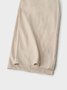 Casual Plain Pockets Linen Pants