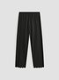 Beach daily basic plain color patterned elastic waist high elastic burnt flower Pants