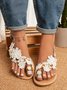 JFN    White  Lace  Flower  Wedding  Women's  flip flops Sandals