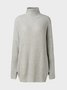 Casual Solid Turtleneck Long Sleeve Sweater