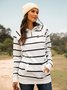 Stripped Half-zip Hoodie