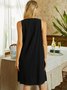 Casual Plain V-neck Sleeveless Dress