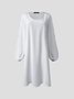 Crew Neck Black Women Summer Dresses Shift Daily Casual Plain Dresses