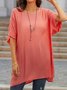 JFN Round Neck Solid Casual Blouse