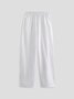 JFN Women Solid Loose Cotton Linen Casual Turnip Pants