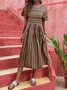 Short Sleeve Printed Casual Weaving Dress