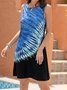 Holiday Front Cut-Out Tie Dye Sleeveless Mini Dress