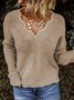 Woman Slim Knitted Autumn Winter casual V neck sweater