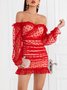 Long Sleeve Sexy Polka Dots Knitting Dress