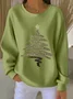 Women Christmas Crew Neck Printing Casual Spring/Fall Long Sleeve Sweatshirt