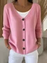Women Plain Casual Spring/Fall Cardigan