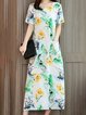 Crew Neck Women Dresses Daily Linen Dresses
