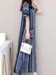 Crew Neck Women Dresses Daily Linen Dresses
