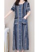 Crew Neck Women Dresses Daily Linen Dresses