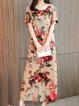 Crew Neck Women Dresses Daily Linen Dresses