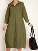Shirt Collar Women Dresses Going Out Buttoned Dresses