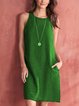 Sleeveless Casual Solid Dresses