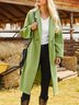 Cotton-Blend Lapel Collar Casual Overcoat