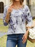 Crew Neck Loose Floral Top