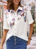 Butterfly Loose Shirt Collar Casual Blouse