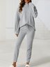 Regular Fit Cotton-Blend Casual Plain Two-Piece Set